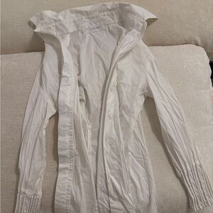 Women's Classic White Button-Up Coat
